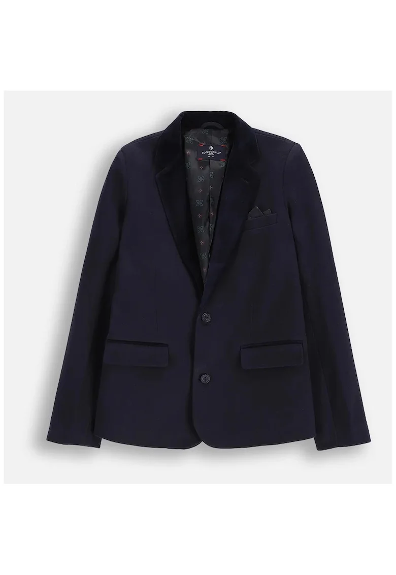 Sacou copii,  bleumarin, bumbac, maneci lungi, guler clasic