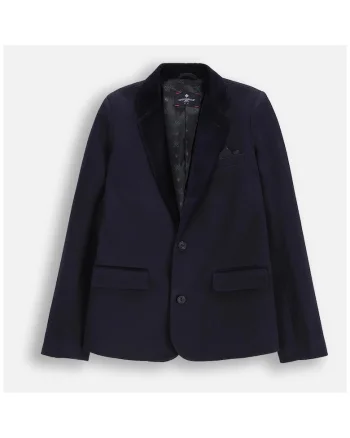 Sacou copii,  bleumarin, bumbac, maneci lungi, guler clasic