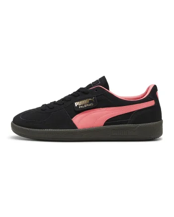 Pantofi sport Palermo de piele intoarsa si piele, Negru/Roz