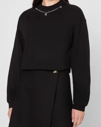 Bluza de trening cu detaliu lantisor metalic
