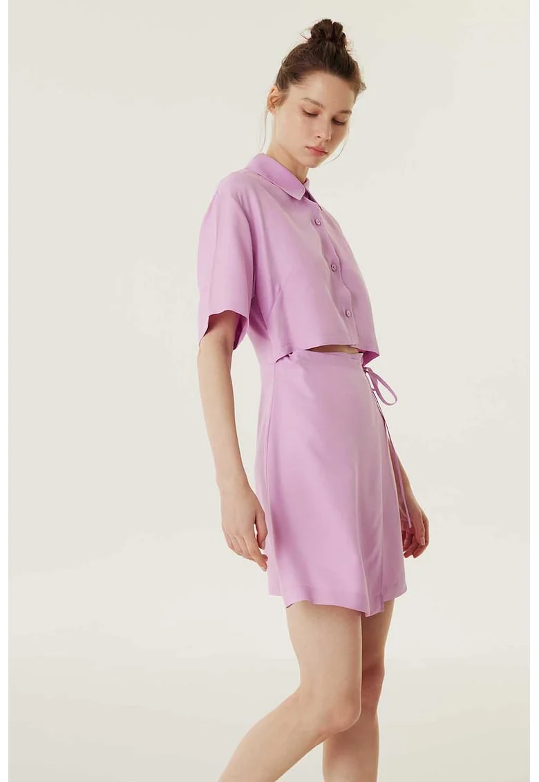 Rochie-camasa din amestec de lyocell cu model 2 in 1, Lila