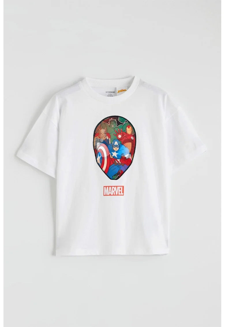 Tricou din bumbac cu imprimeu Spider-Man, Rosu/Alb/Albastru