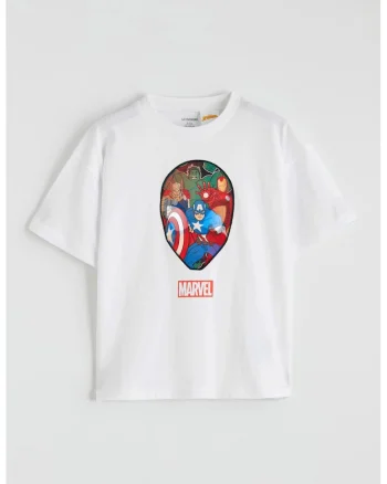 Tricou din bumbac cu imprimeu Spider-Man, Rosu/Alb/Albastru