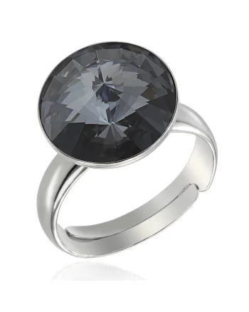 Inel Argint 925 placat cu rodiu cu cristale Swarovski® Rivoli 12mm - 549875, Gri