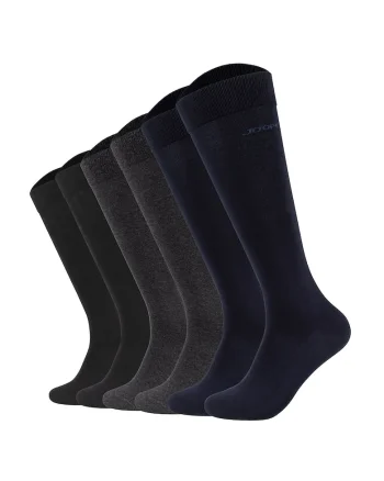 Set de sosete lungi pana la genunchi- 6 perechi, Negru/Albastru inchis/Gri antracit