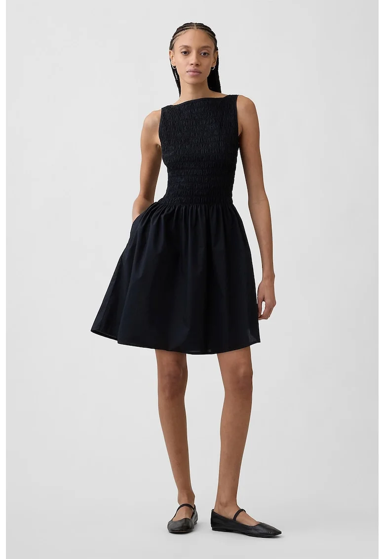Rochie midi evazata, Negru