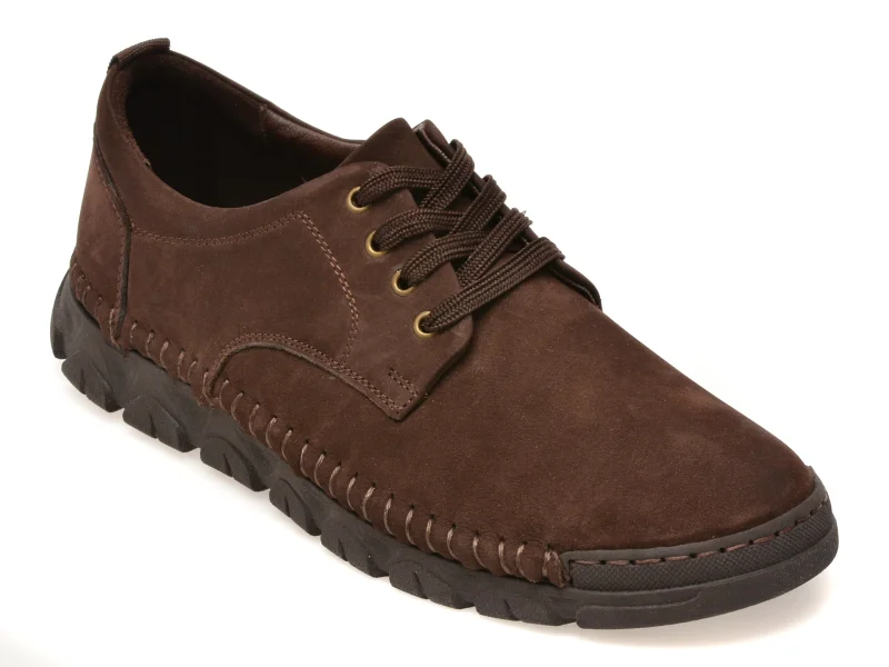 Pantofi OTTER maro, DD1106, din nabuc