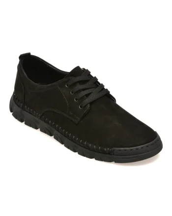 Pantofi OTTER negri, DD1106, din nabuc
