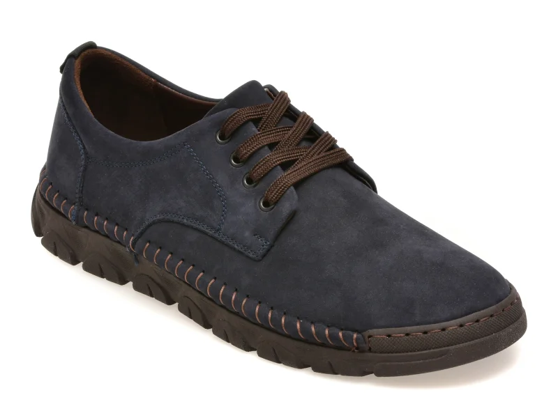 Pantofi OTTER bleumarin, DD1106, din nabuc
