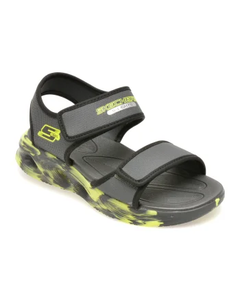 Sandale SKECHERS gri, 407032L, din piele ecologica
