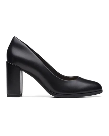 Pantofi de piele cu toc masiv Freva, Negru