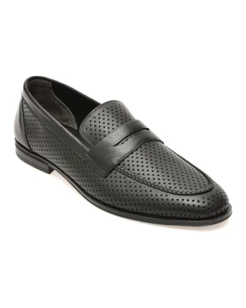 Mocasini eleganti OTTER negri, 25M125, din piele naturala