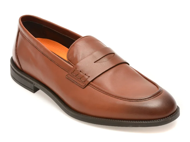 Mocasini eleganti RELAX maro, 2822, din piele naturala