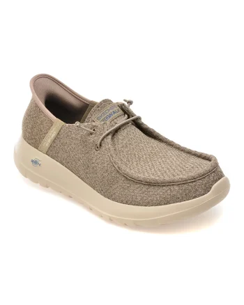 Mocasini SKECHERS gri, GO WALK MAX, din material textil