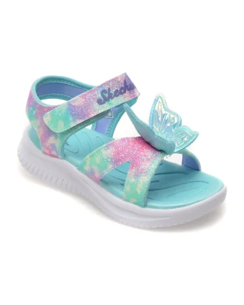 Sandale SKECHERS albastre, JUMPSTERS, din piele ecologica