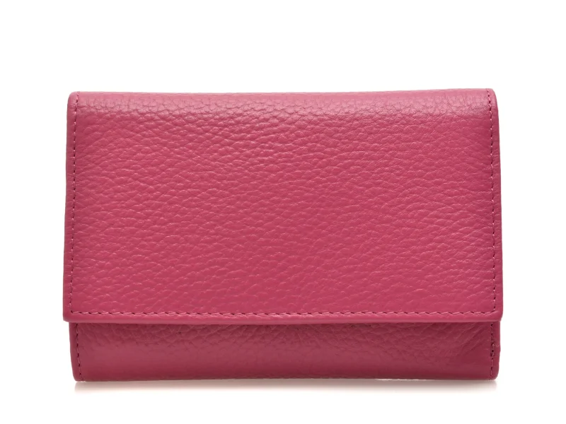 Portofel fucsia, 6611, din piele naturala
