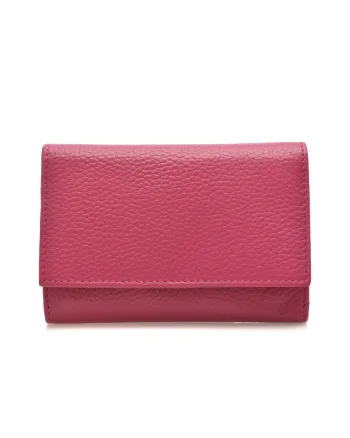 Portofel fucsia, 6611, din piele naturala