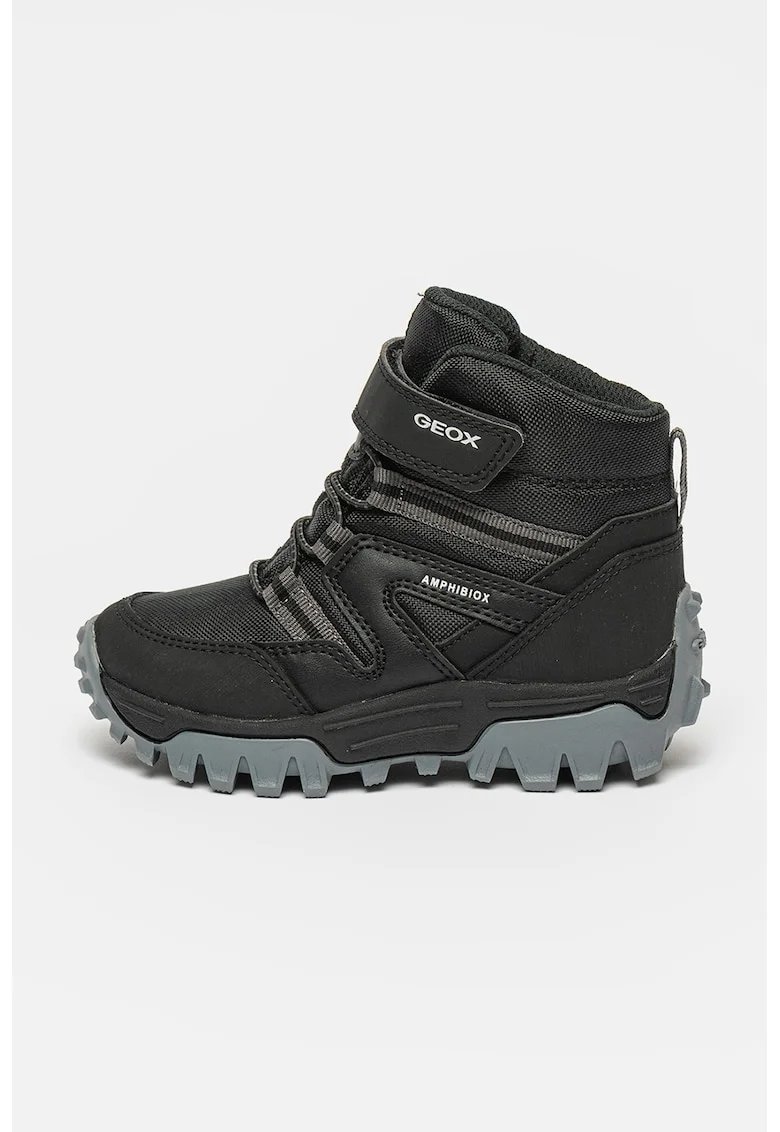 Ghete cu inchidere velcro, Negru/Gri inchis