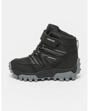 Ghete cu inchidere velcro, Negru/Gri inchis