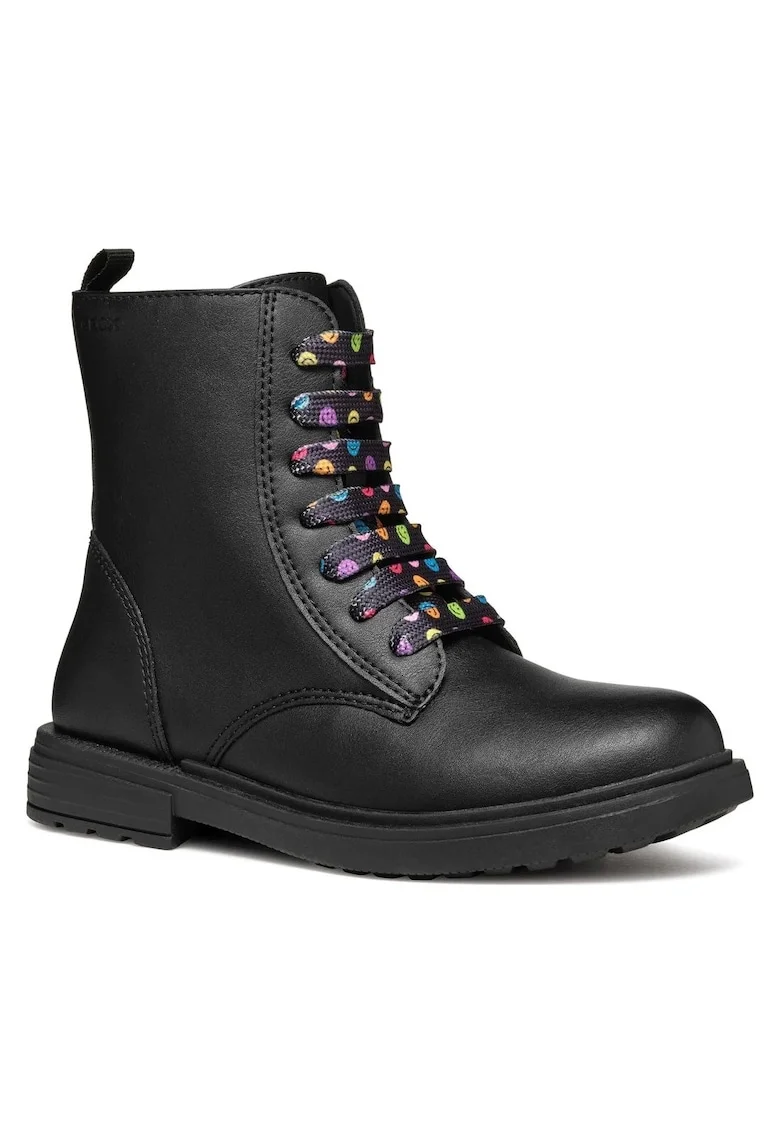 Ghete fete  casual, poliuretan, negru