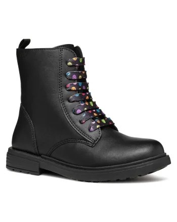 Ghete fete  casual, poliuretan, negru