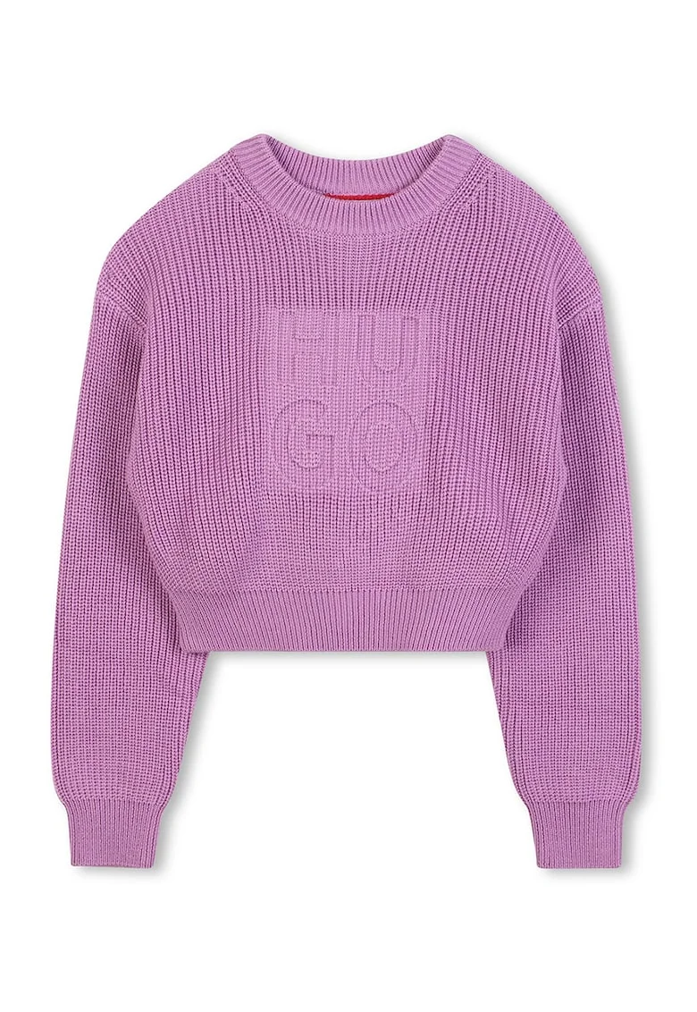 Pulover cu logo supradimensionat, Lila