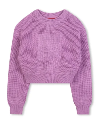 Pulover cu logo supradimensionat, Lila