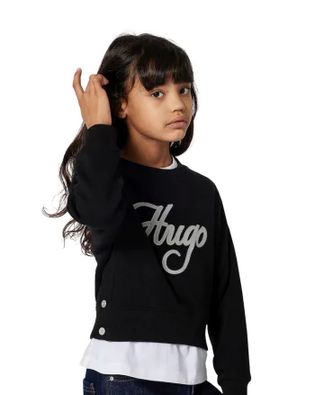Bluza de trening cu imprimeu logo, Alb/Negru