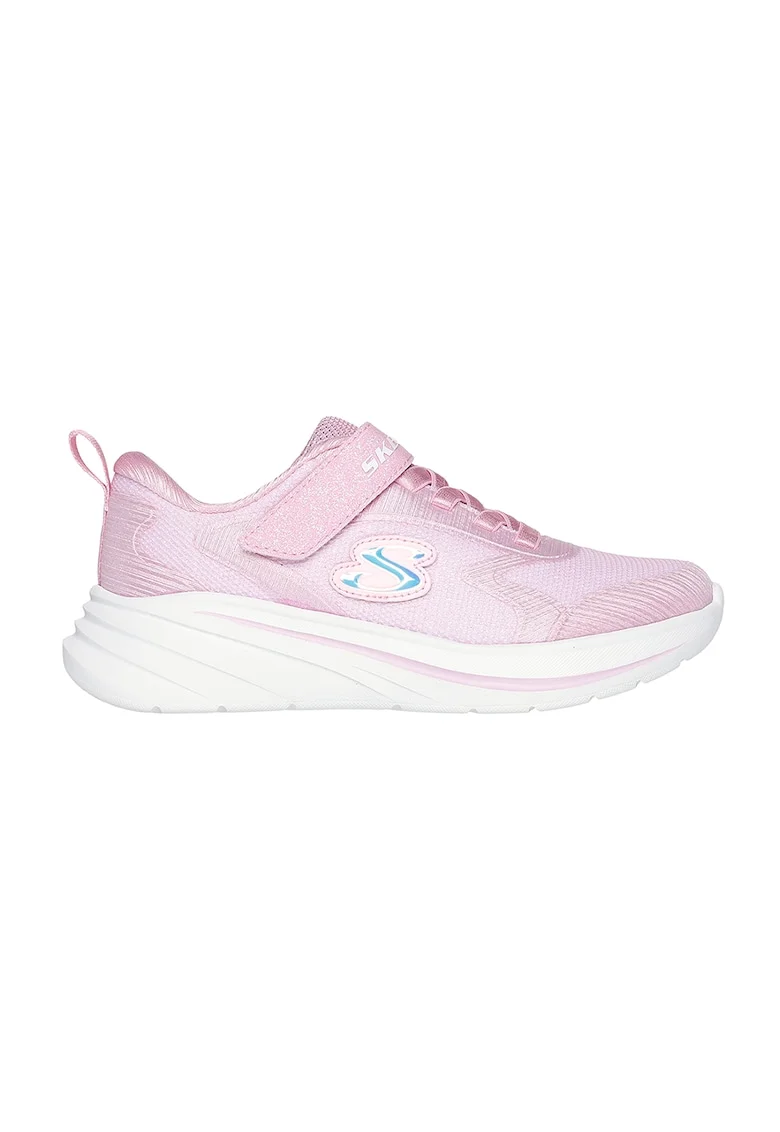 Pantofi sport Wave 92 cu aspect stralucitor si velcro, Roz