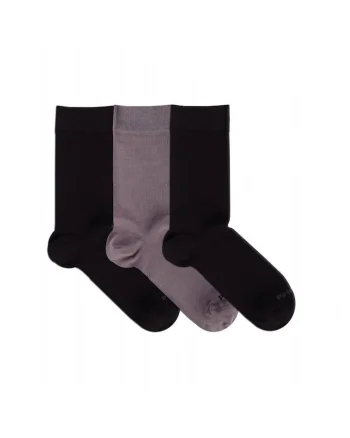 Sosete confortabile bambus Grey Black Box 3 buc