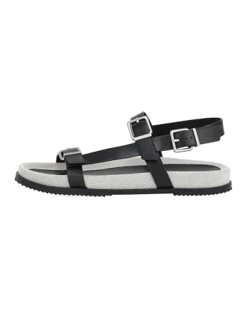 Sandale slingback de piele, Negru