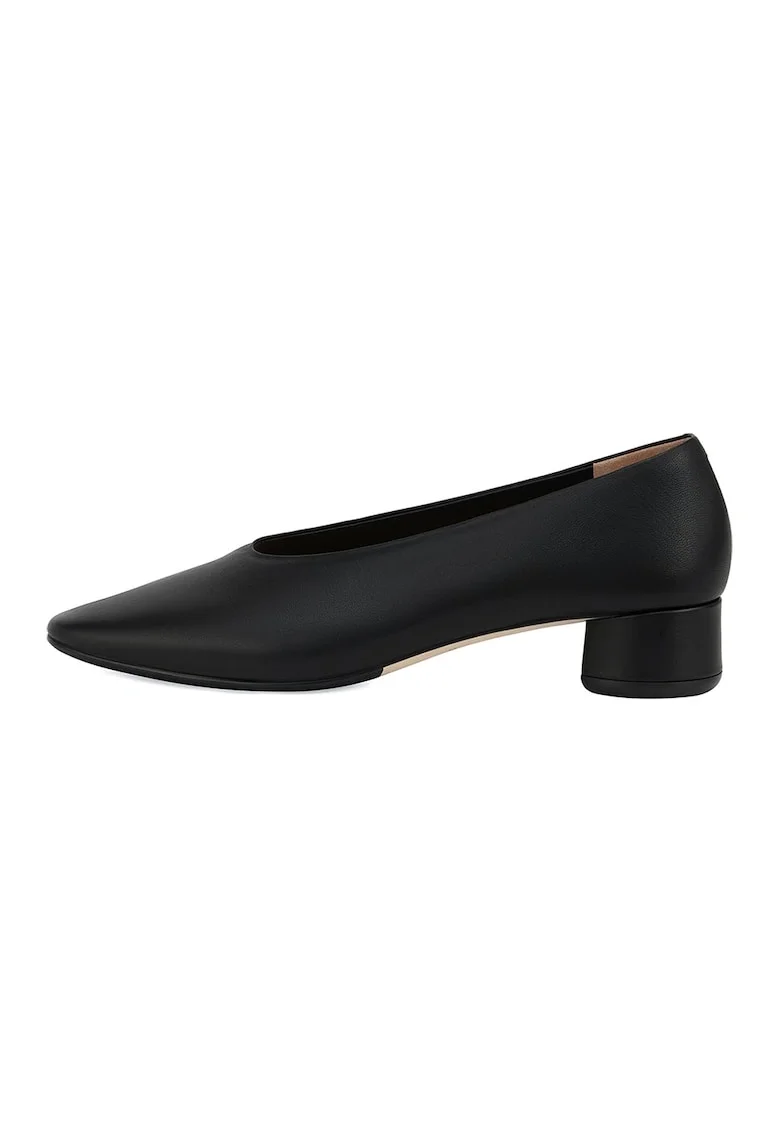 Pantofi de piele cu toc masiv, Negru