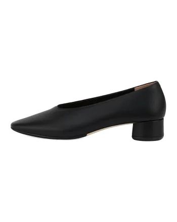 Pantofi de piele cu toc masiv, Negru