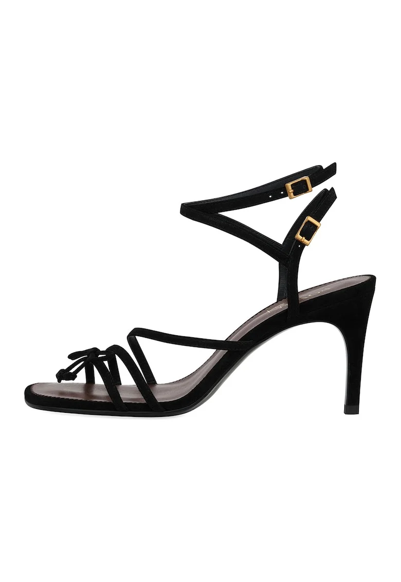 Sandale din veluri cu toc stiletto, Negru