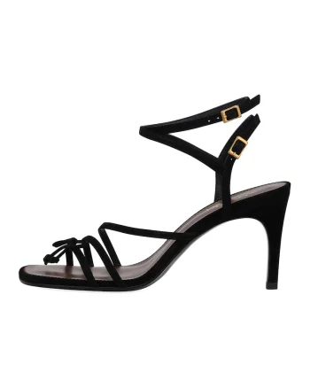 Sandale din veluri cu toc stiletto, Negru