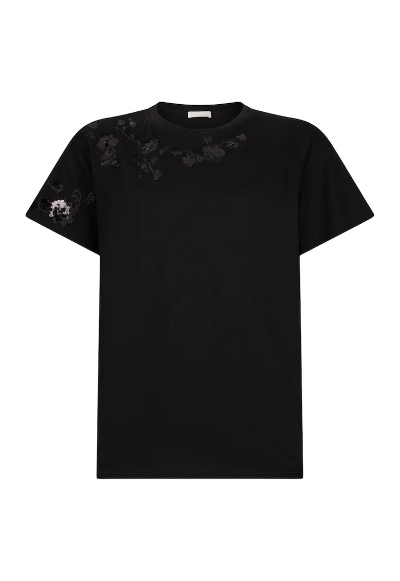 Tricou brodat cu paiete, Negru