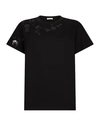 Tricou brodat cu paiete, Negru