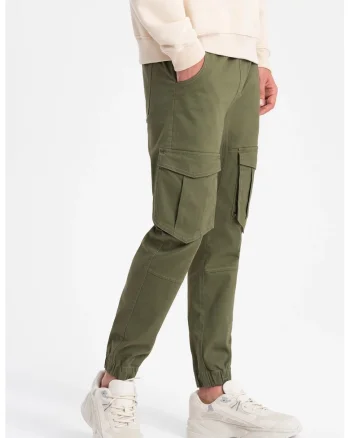 Pantaloni de trening cu doua buzunare oblice, Kaki