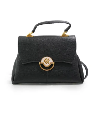 Geanta dama  8193, piele naturala, negru, 30x15x10cm