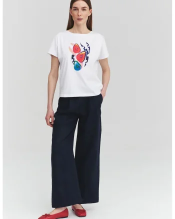 Pantaloni de in cu croiala ampla, Albastru ultramarin