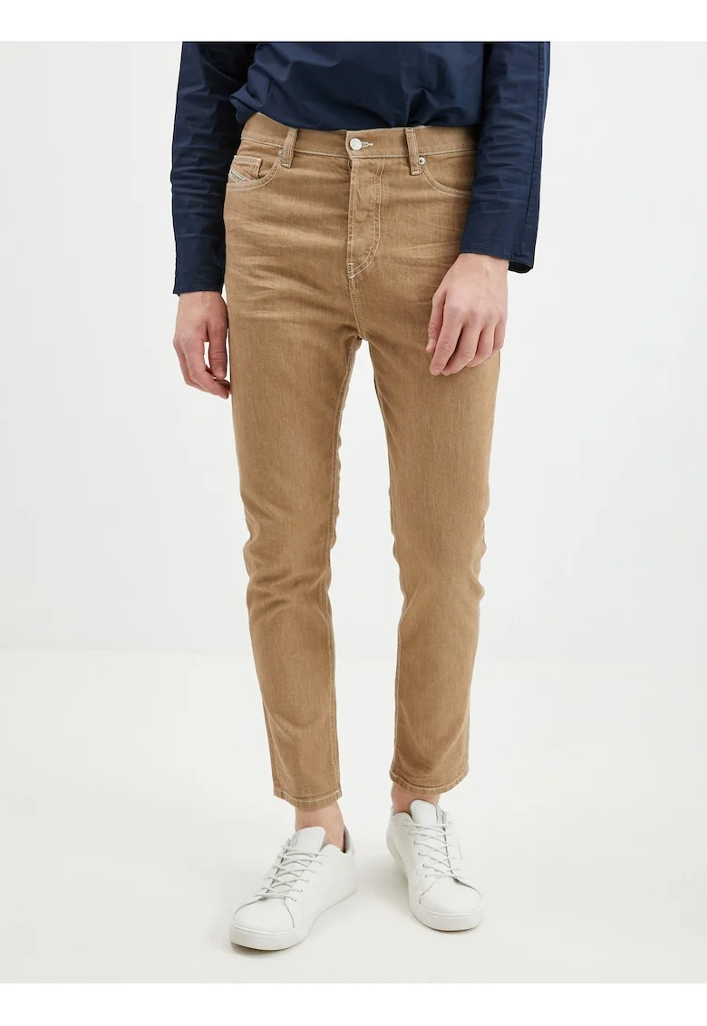 Blugi barbati  maro, croi scurt, slim fit