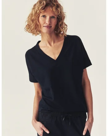 Tricou lejer cu decolteu in V, Albastru ultramarin