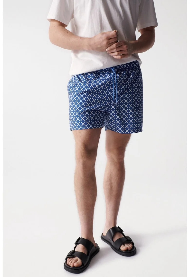 Pantaloni scurti de baie cu model in romburi