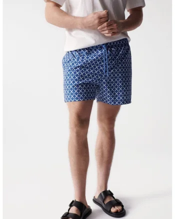 Pantaloni scurti de baie cu model in romburi