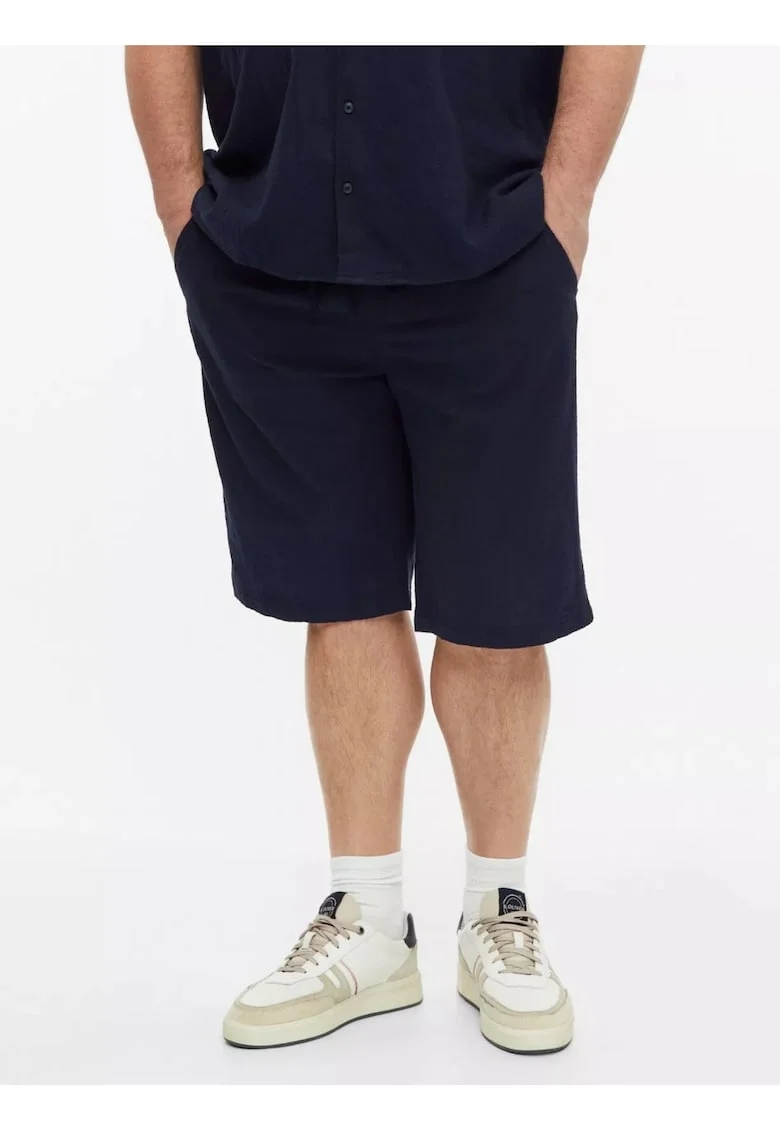 Big Sizes Pantaloni scurti barbati big sizes, Detroit, cu talie medie si croiala Regular Fit, Bleumarin inchis,