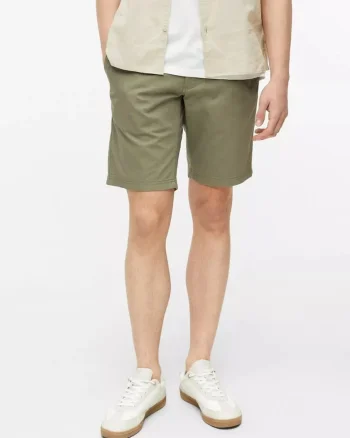 Pantaloni scurti barbati cu talie medie, Regular fit, Phoenix, Olive,