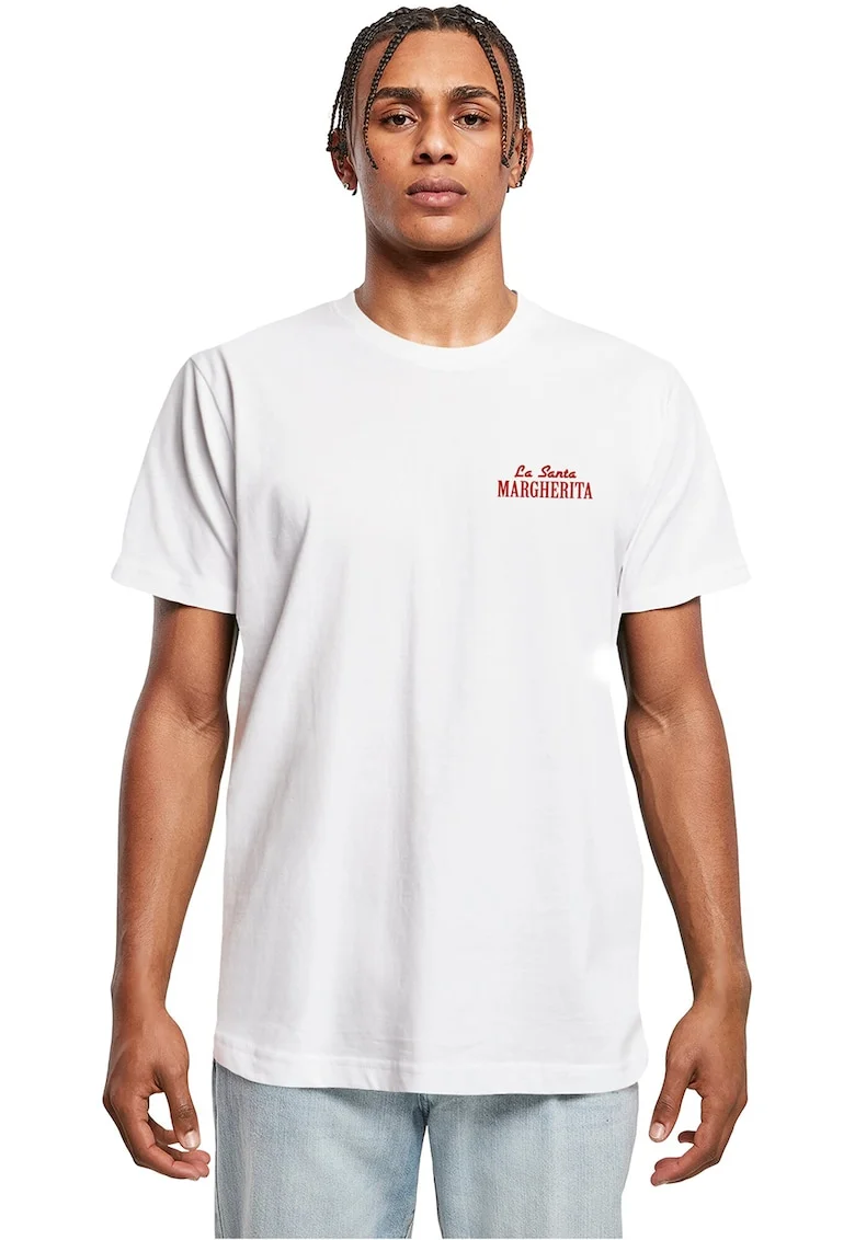 Tricou cu imprimeu grafic pe partea din spate, Alb/Rosu inchis/Albastru