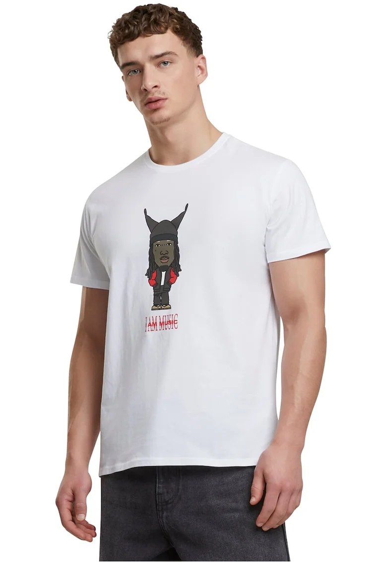 Tricou slim-fit cu imprimeu grafic, Rosu/Alb/Gri antracit