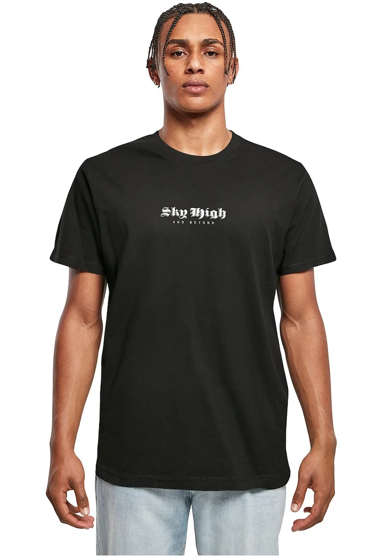 Tricou din bumbac cu imprimeu, Negru/Alb murdar
