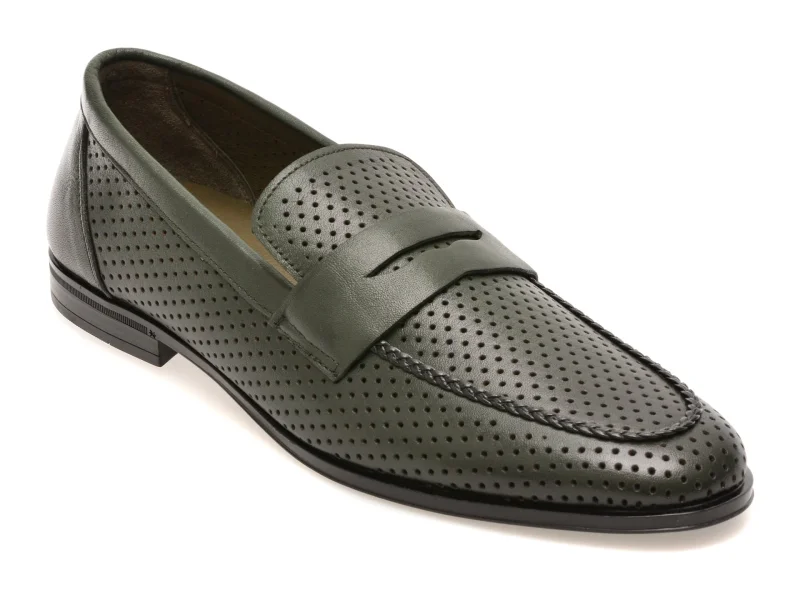 Mocasini eleganti OTTER gri, 25M125, din piele naturala